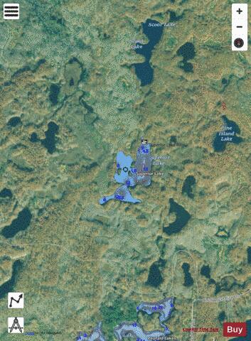 Superior Lake depth contour Map - i-Boating App - Satellite