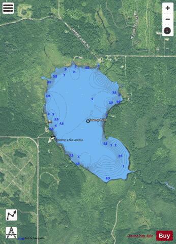 Swamp Lake B depth contour Map - i-Boating App - Satellite
