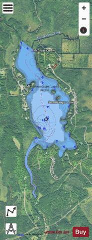 Swamsauger Lake depth contour Map - i-Boating App - Satellite