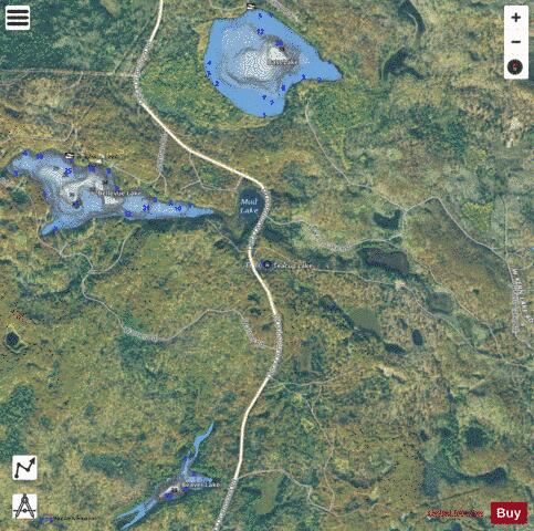 Teacup Lake depth contour Map - i-Boating App - Satellite