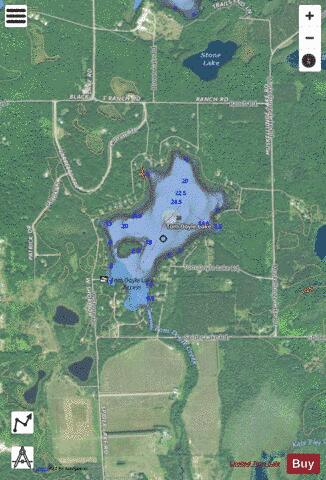 Tom Doyle Lake depth contour Map - i-Boating App - Satellite