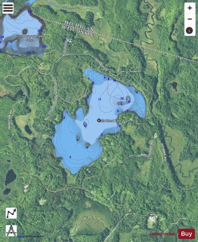 Twin Island Lake depth contour Map - i-Boating App - Satellite