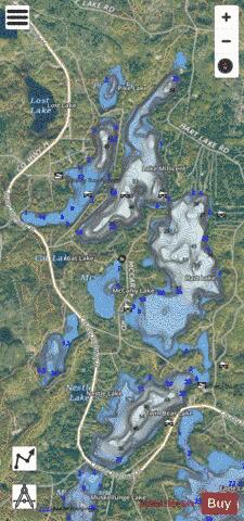 Hart Lake + Lake Millicent + Twin Bear Lake depth contour Map - i-Boating App - Satellite