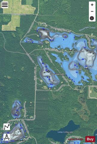 Underwood Lake depth contour Map - i-Boating App - Satellite
