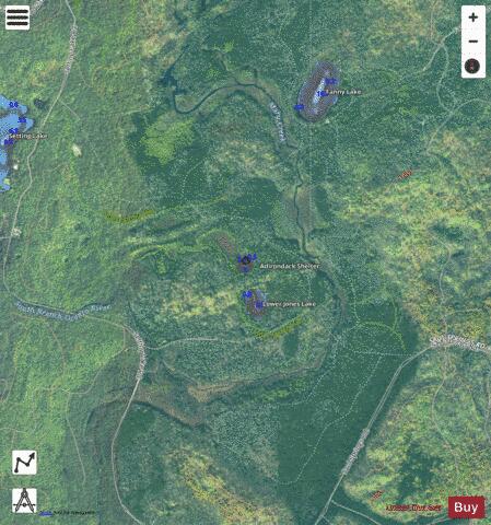 Upper Jones Lake depth contour Map - i-Boating App - Satellite