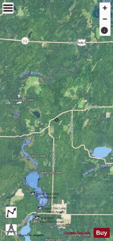 Upper Post Lake depth contour Map - i-Boating App - Satellite