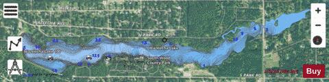 Wazeecha Lake depth contour Map - i-Boating App - Satellite
