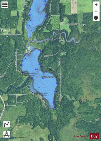 White Ash Lake depth contour Map - i-Boating App - Satellite