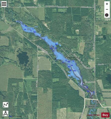 Lower White River Pond depth contour Map - i-Boating App - Satellite