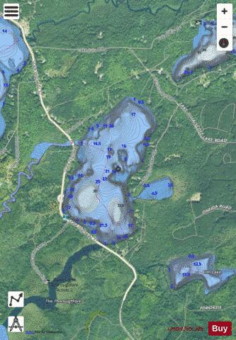 Whitefish Lake A depth contour Map - i-Boating App - Satellite