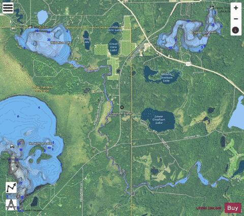 Wild Rice Lake depth contour Map - i-Boating App - Satellite