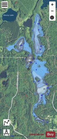 Cable Lake + Wiley Lake depth contour Map - i-Boating App - Satellite