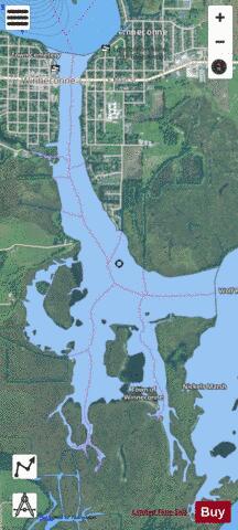 Wolf River b/w Butte and Winnecone depth contour Map - i-Boating App - Satellite