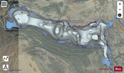 Half Moon Lake depth contour Map - i-Boating App - Satellite