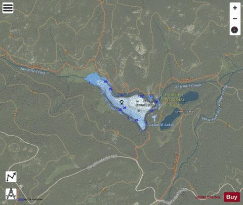 Sawmill Reservoir depth contour Map - i-Boating App - Satellite