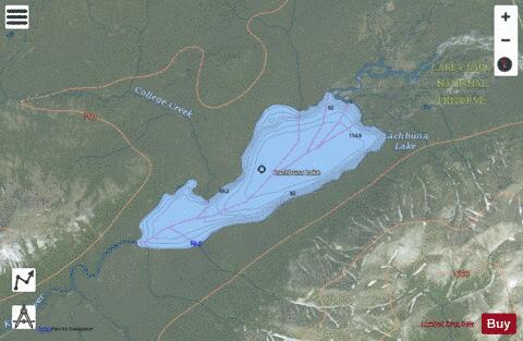 Lachbuna Lake depth contour Map - i-Boating App - Satellite