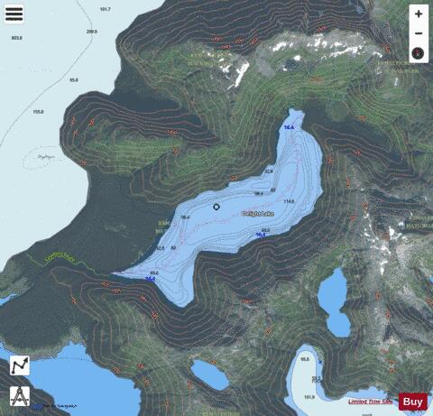 Delight Lake depth contour Map - i-Boating App - Satellite