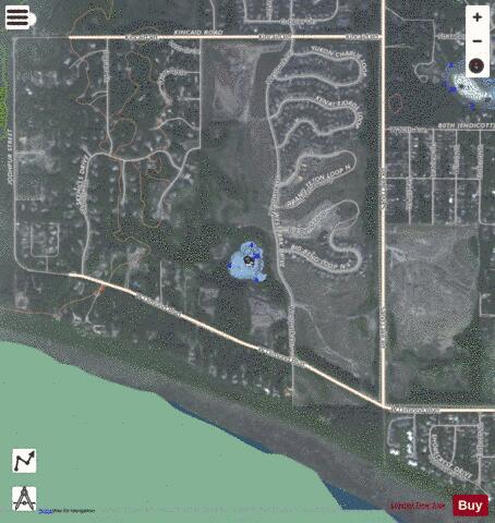 Gravel Pit Lake depth contour Map - i-Boating App - Satellite
