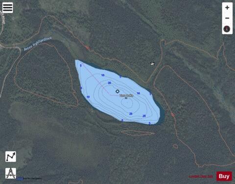 Zero Lake depth contour Map - i-Boating App - Satellite