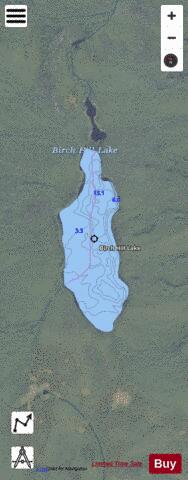 BirchHill depth contour Map - i-Boating App - Satellite