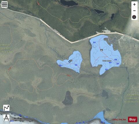 NabesnaTwin2 depth contour Map - i-Boating App - Satellite