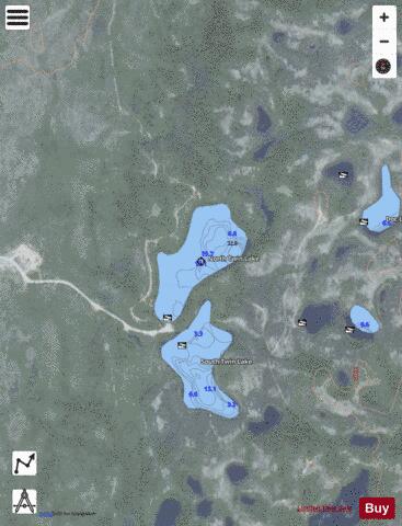 NorthTwin depth contour Map - i-Boating App - Satellite
