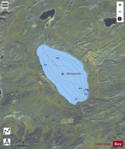 Wilderness depth contour Map - i-Boating App - Satellite