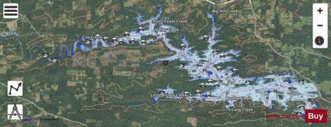 De Gray Lake depth contour Map - i-Boating App - Satellite