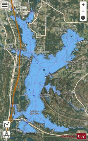 Lake Conway depth contour Map - i-Boating App - Satellite