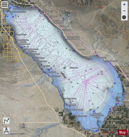 Salton Sea depth contour Map - i-Boating App - Satellite