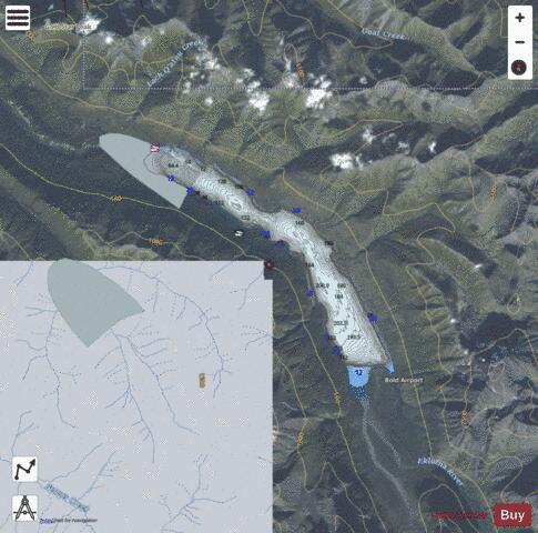 Eklutna Lake depth contour Map - i-Boating App - Satellite