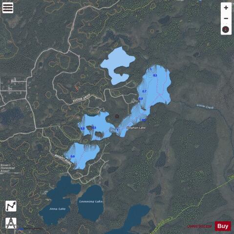 Stephan LAke depth contour Map - i-Boating App - Satellite