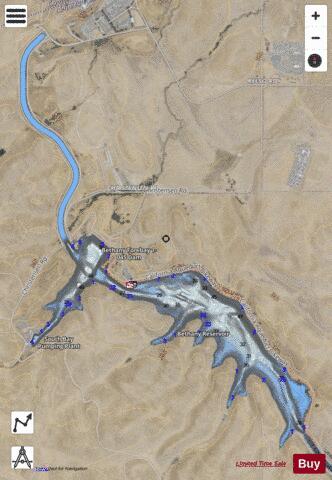 Bethany Reservoir depth contour Map - i-Boating App - Satellite