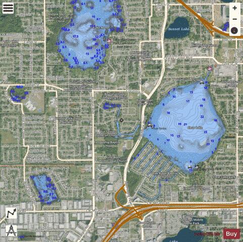 Wilts Lake depth contour Map - i-Boating App - Satellite