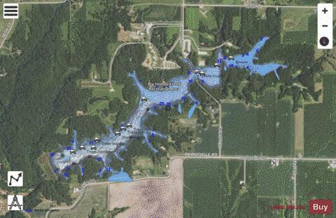 Big Hollow Lake depth contour Map - i-Boating App - Satellite