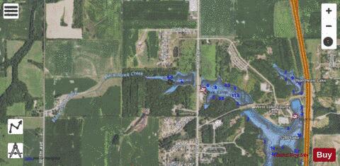 Bluegrass Lake depth contour Map - i-Boating App - Satellite