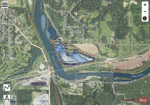 Prairie Park Lake depth contour Map - i-Boating App - Satellite