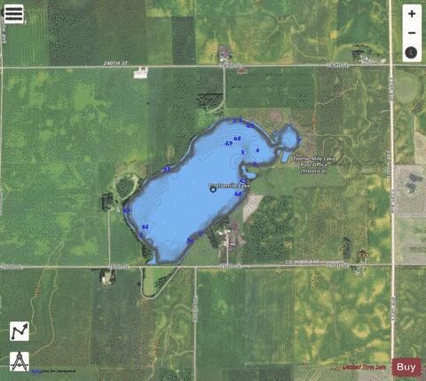 Twelvemile Lake depth contour Map - i-Boating App - Satellite