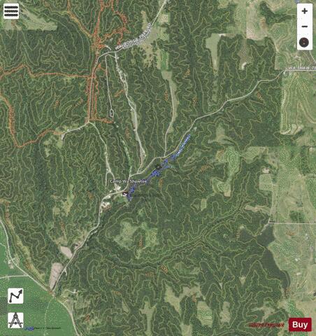 Wa-Shaw-Tee Lake depth contour Map - i-Boating App - Satellite