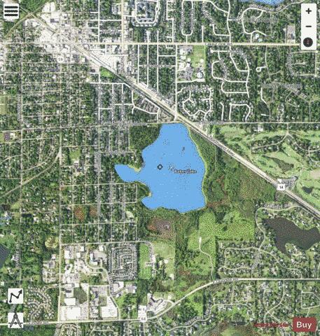 Baker's Lake depth contour Map - i-Boating App - Satellite