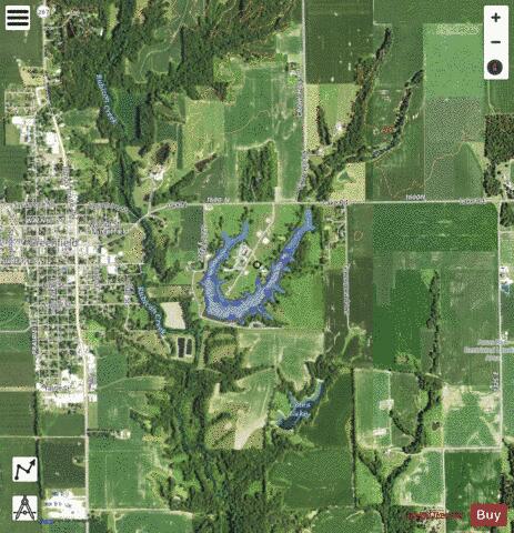 Greenfield Lake depth contour Map - i-Boating App - Satellite