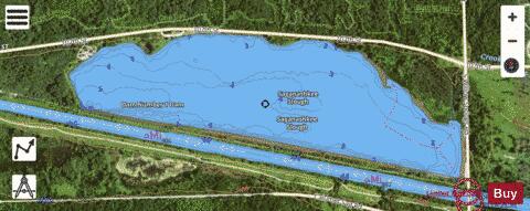 Saganashkee Slough depth contour Map - i-Boating App - Satellite