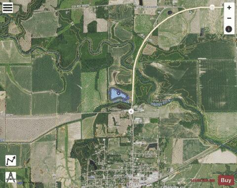 Wayne City Lake depth contour Map - i-Boating App - Satellite