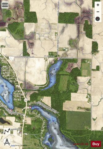 Crane Lake, Noble county depth contour Map - i-Boating App - Satellite