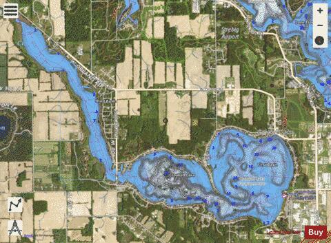Crooked Lake, Steuben county depth contour Map - i-Boating App - Satellite