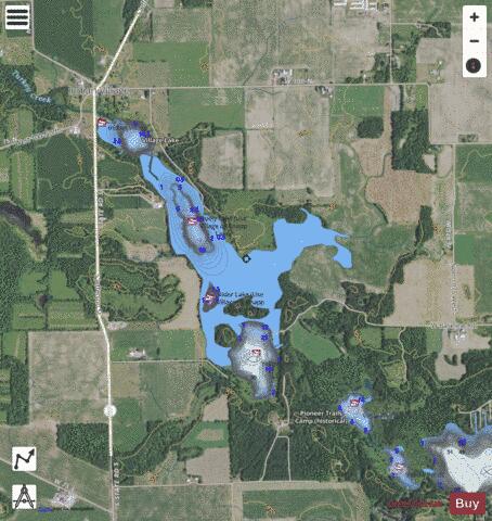 Duely Lake depth contour Map - i-Boating App - Satellite