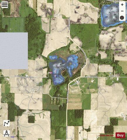 Eagle Lake, Noble county depth contour Map - i-Boating App - Satellite