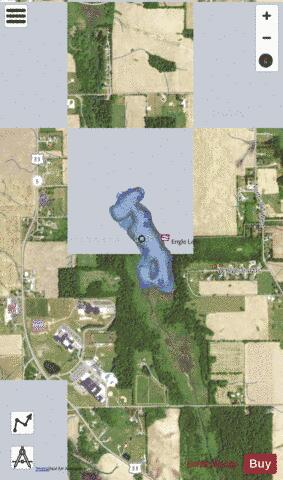 Engle Lake, Noble county depth contour Map - i-Boating App - Satellite
