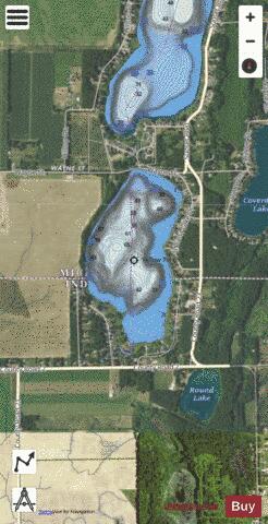 Indiana Lake, Elkhart county depth contour Map - i-Boating App - Satellite