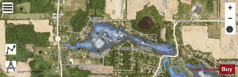 LittleLong Lake, Noble county depth contour Map - i-Boating App - Satellite